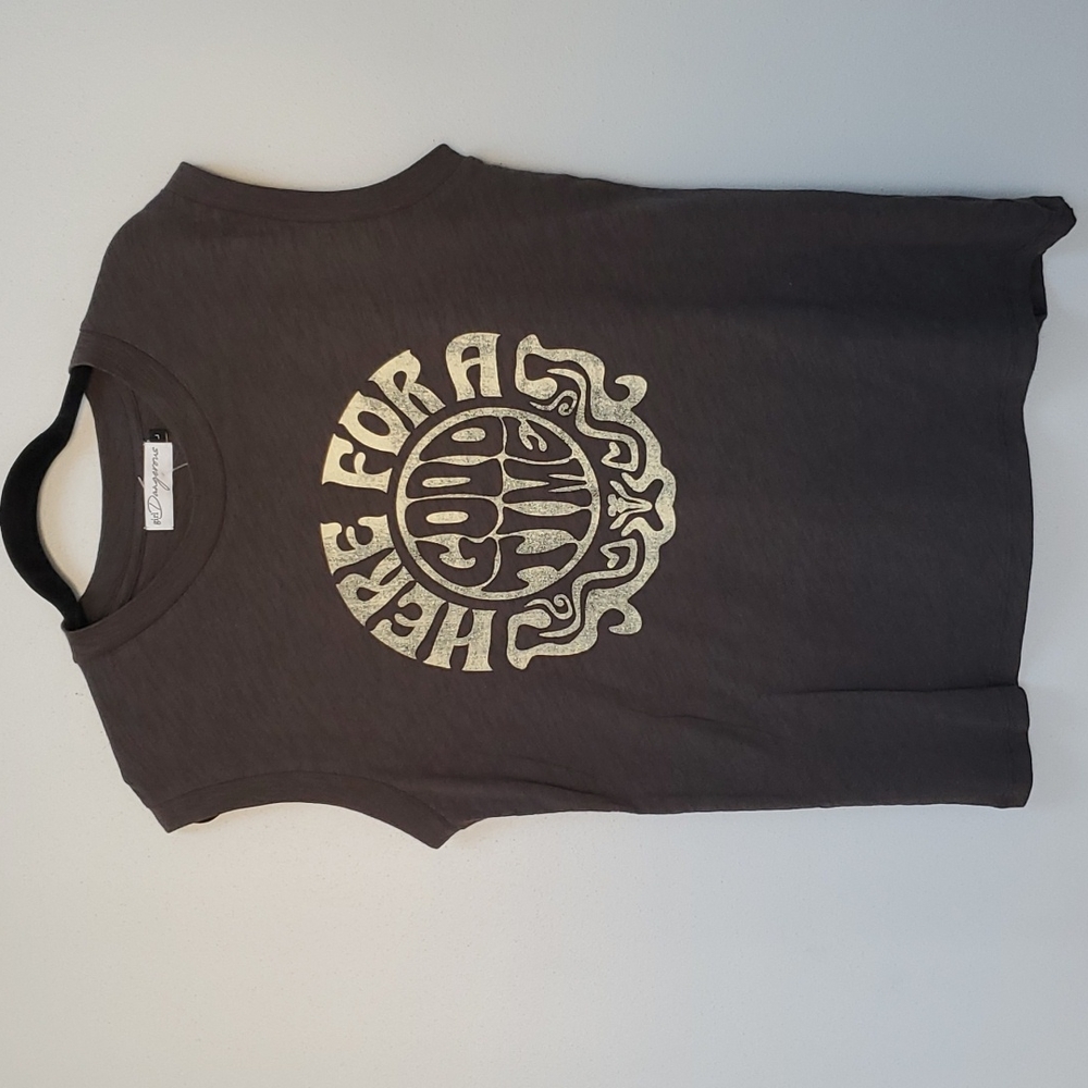 Girl dangerous  tank top. Size Large. Dark gray  with yellow lettering.